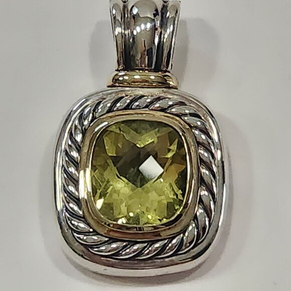 Vintage XL David Yurman 925/14K Lemon Quartz Albion Enhancer - Picture 7 of 10